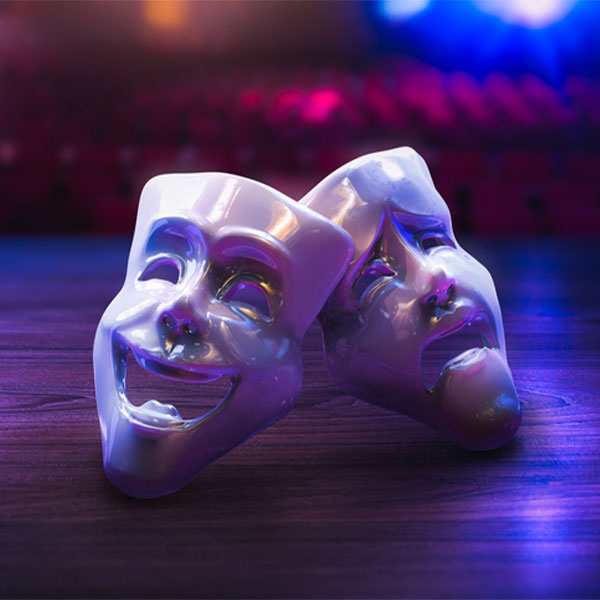 comedy and tragedy masks on the stage