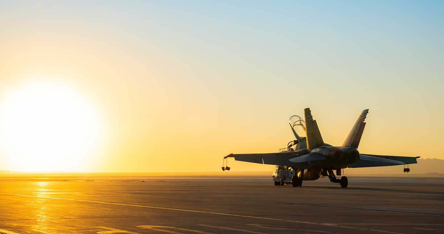 Jet on an aircraft carrier